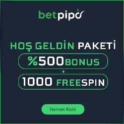 Betpipo hoş geldin paketi: toplamda 60.000 TL bonus ve 1000 freespin